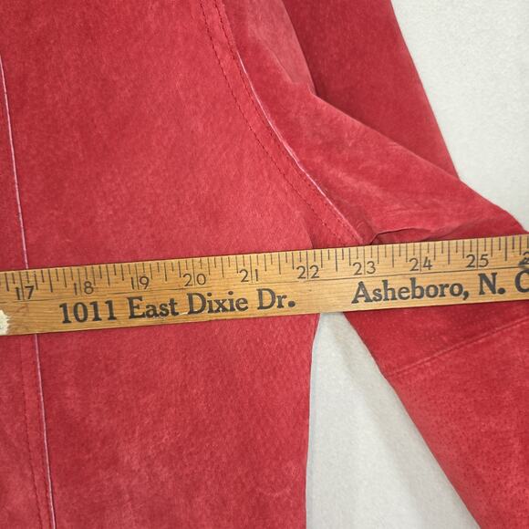 Vtg Nygard Collection Leather Shirt Jacket 16 Petite Womens Red Button Up - Picture 6 of 15